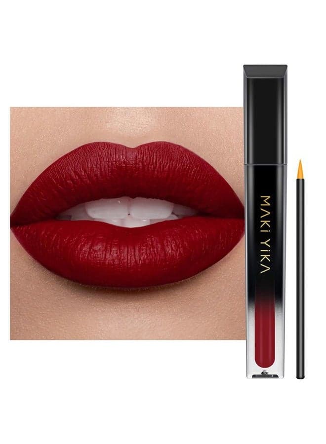 Dark Red Lipstick Long Lasting for Women, Burgundy Lipstick Smudge Proof Waterproof, Vampy Matte Lipstick No Transfer, Cruelty Free | PARTY GO