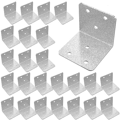 Riuog 40 Pcs Metal Corner Braces, 2x2in L Brackets for Wood, 90 Degree Heavy Duty Wide Corner Patterned Metal Corner Bracket for Wood Furniture Bed Chair (2*2in)
