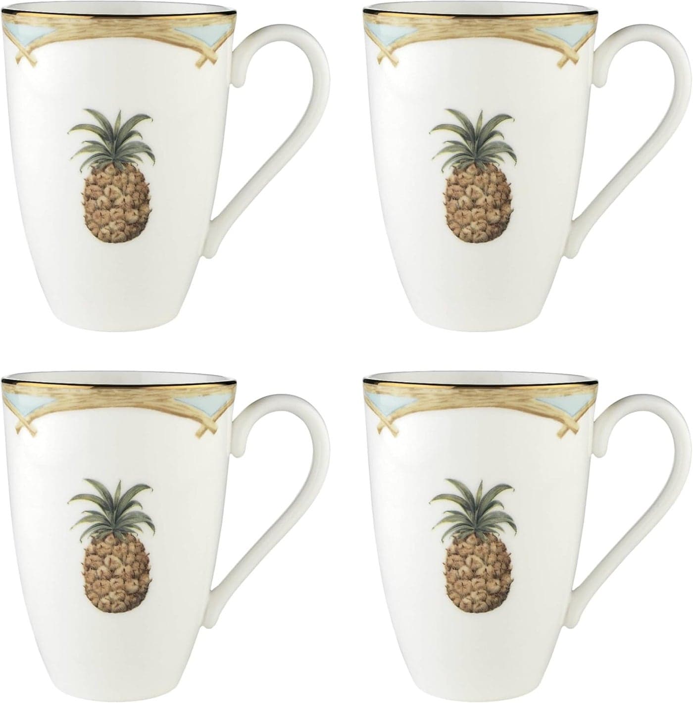 Lenox British Colonial Bamboo Mugs Set of 4 4 Count Brown
