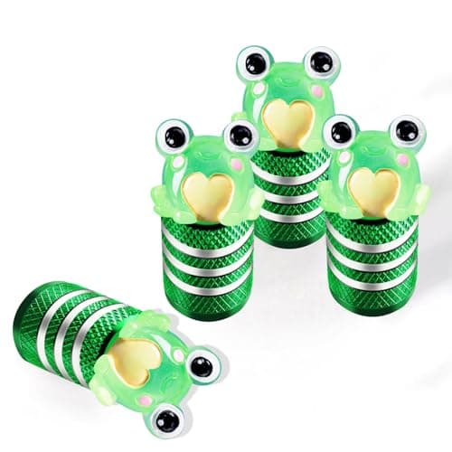 4Pack Frog Tire Valve Stem Caps Frog Car Accessories Aluminum Alloy RustProof Universal Dust Covers Tire Air Cap for CarSUVBikeMotorcycleInteresting Practical Tire DecorFrogs Gifts Decor