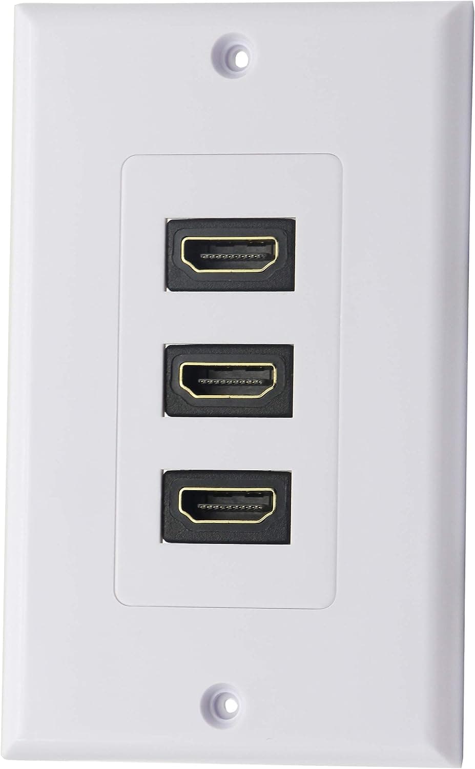 zdyCGTime 3 Port HDMI 2.0 Decorative Wall Plate HDMI Component Composite Audio Video Wall Outlet Mount Panel, Support 4K 60Hz 1080P Perfect for Projector & Home Theater White(3 HDMI)(3 HDMI)