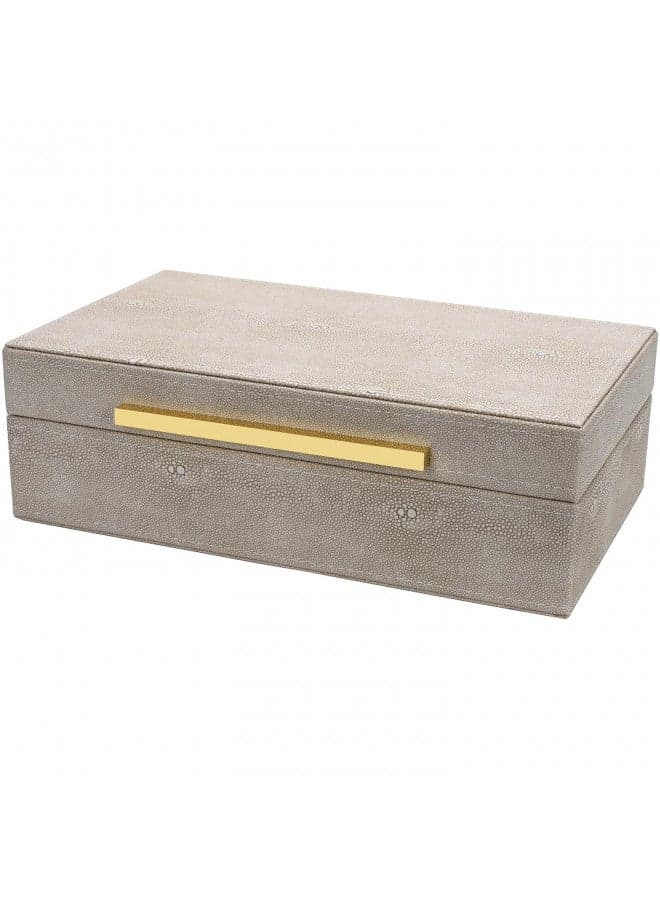 XIGEXIGE Ivory Shagreen box Faux Leather Decorative Boxes,Keepsake And Memory Storage Decorative Boxes with Lids for Modern Home Decor Jewelry Box Organizer