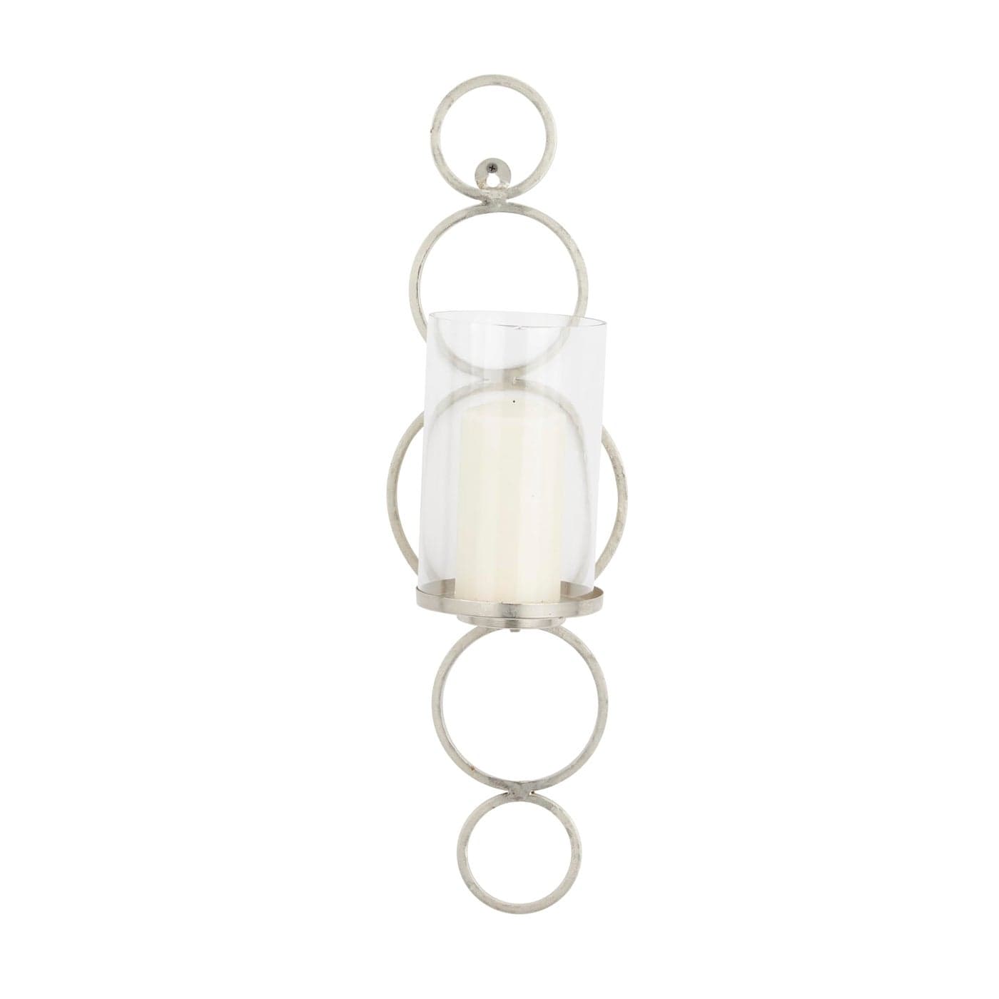 CosmoLiving by Cosmopolitan Metal Solid Wall Sconce 7 x 7 x 25 Silver