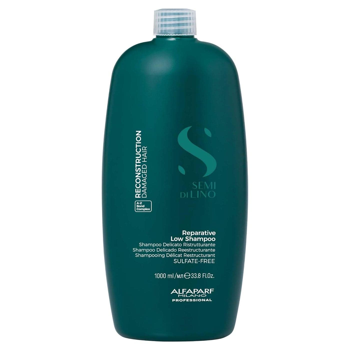 Alfaparf Milano Semi di Lino Reconstruction Reparative Sulfate Free Shampoo for Damaged Hair - Color Safe - Repairs, Restores Fiber & Elasticity - Paraben Free - Vegan