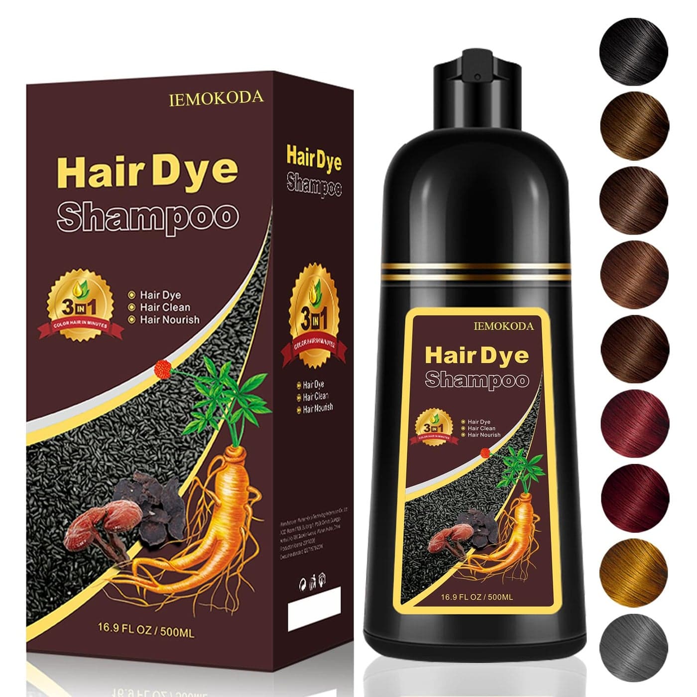 Dark Coffee Hair Dye Shampoo 3in1 100 Gray Hair Coverage in Minutes Instant Brown Shampoo Hair Dye Herbal Hair Color Shampoo for Women Men Coloring Shampoo for Dyeing Gray 169 Fl Oz