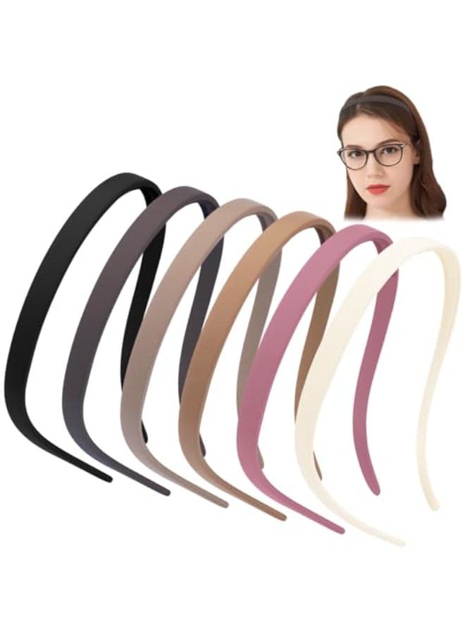 TOBATOBA Headbands for Glasses Wearers No Pressure No Headache Non Slip Square Headbands for Women Girls 6 Pcs