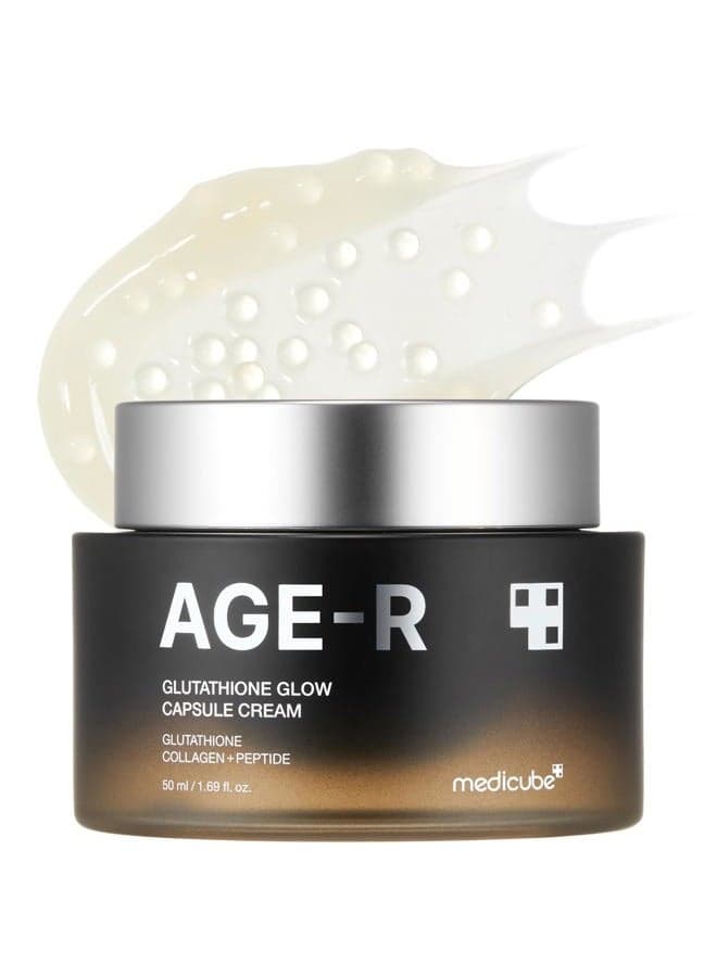 AGE-R Glutathione Glow Capsule Facial Cream - Instant Lifting Moisturizer - Collagen Peptide For Hydrating Glow - Improve Blemishes, Uneven Skin Tone - Korean Skin Care 1.69 fl.oz