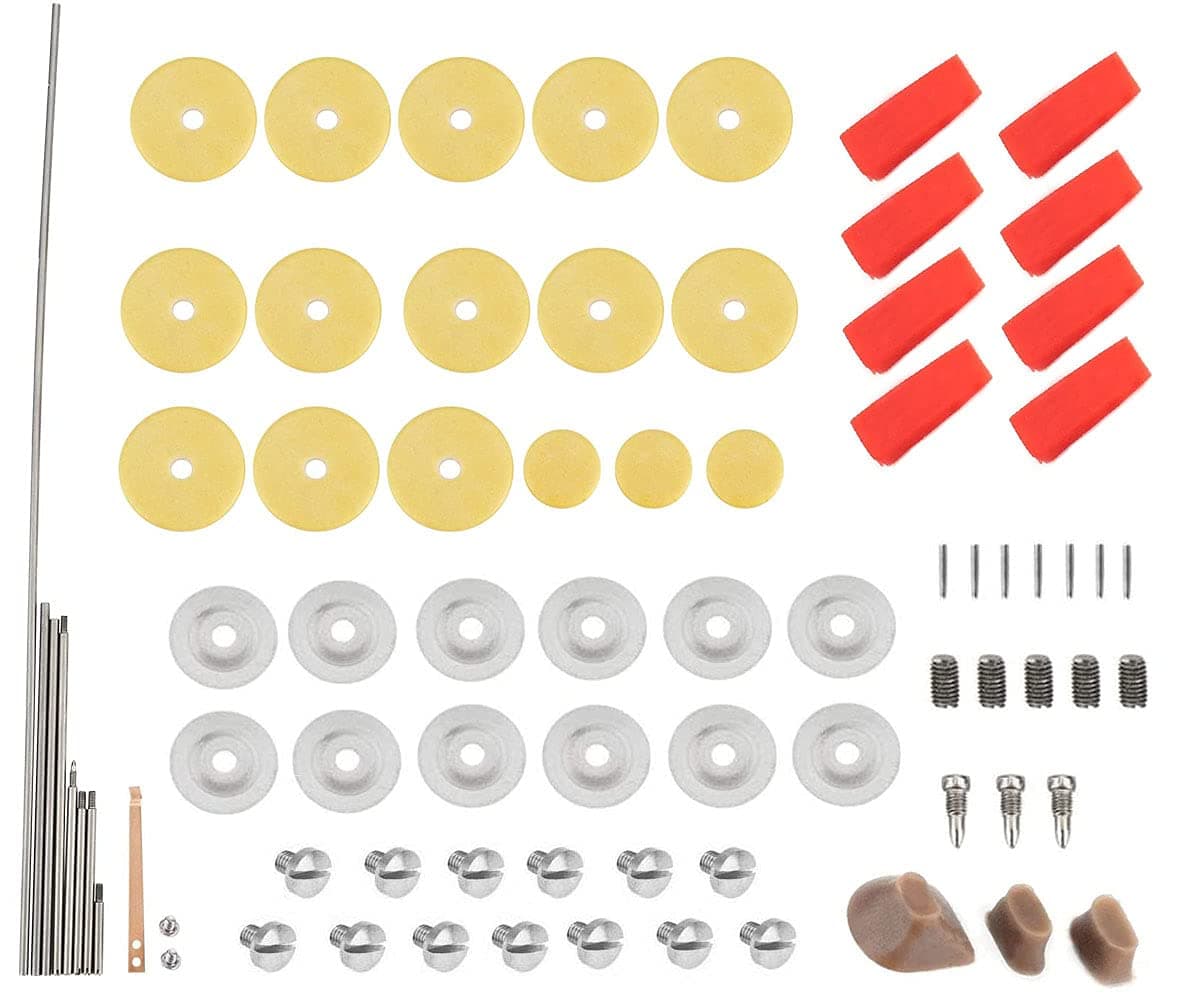 Jiayouy 1 Set Flute Repair Maintenance Kit Flute Pads Screws Gaskets Set Musical Instrument Parts Accessories