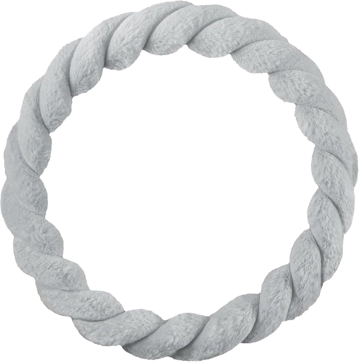 Carbella Twisted Fur Gray Steering Wheel Cover