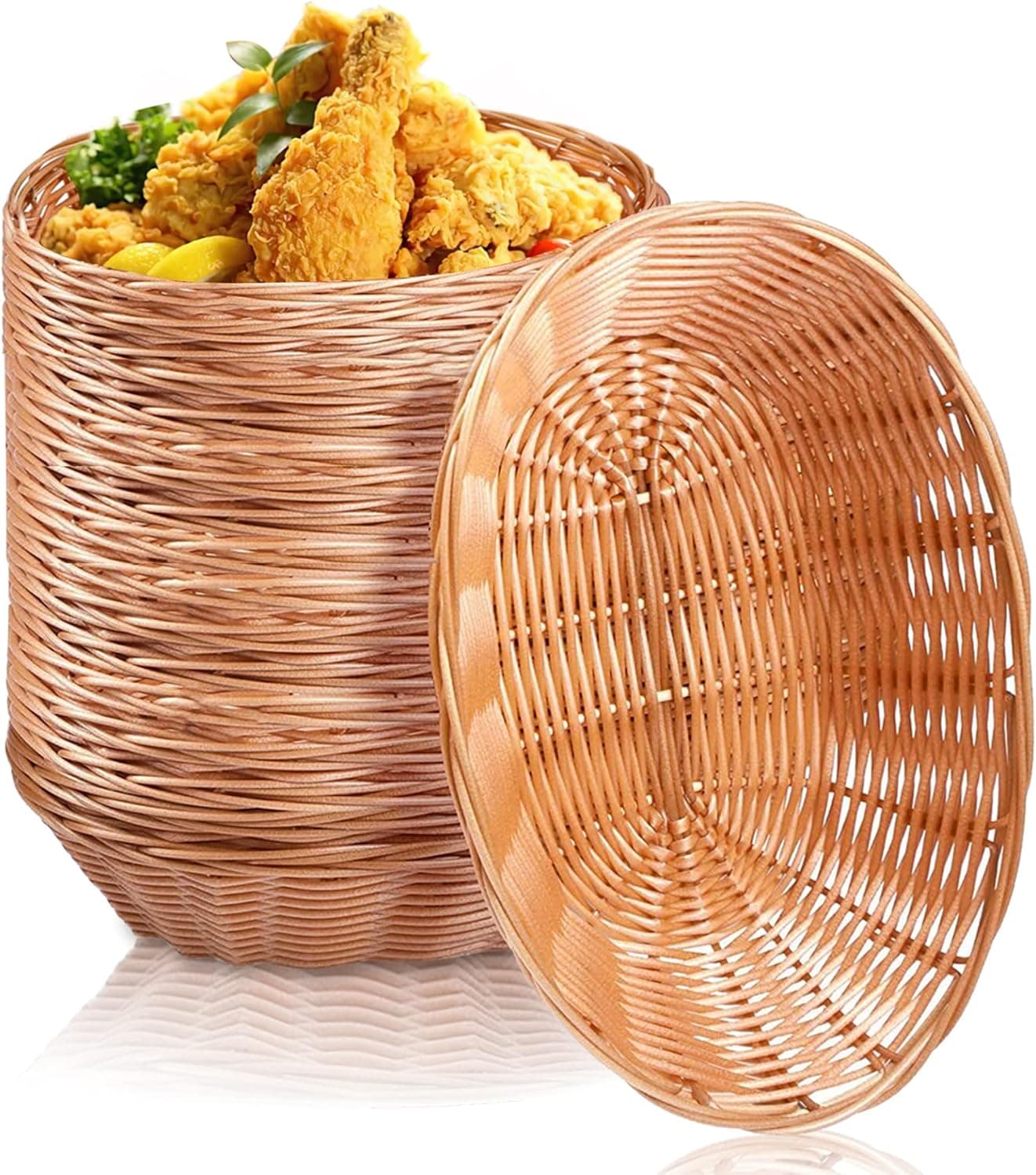 Yesland 12 Pack Plastic Oval Basket Small Gift Baskets Food Storage Basket Fruit Basket 10 x 58 x 275 Inches Bread Basket Bin for Kitchen Restaurant Centerpiece Display Christmas Gifts