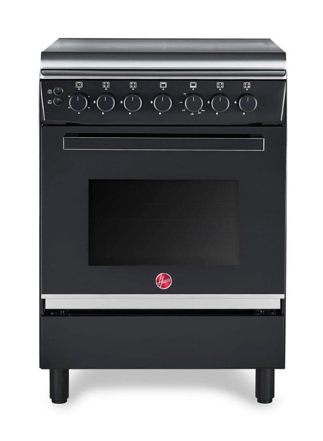 60x60 Full Gas Cooker with 4 Gas Burners(1 Wok), Full Safety,Gas Oven & Grill, Auto Ignition, Cast Iron Support, Convection Fan, Oven Lamp, Double Glazed Door 1-YearWarranty Black HGC-G604G-RB 4 HGC-G604G-RB black