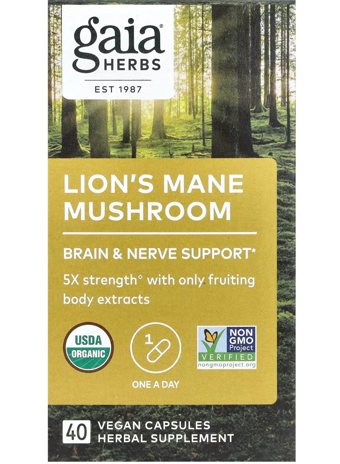Lion's Mane Mushroom, 40 Vegan Capsules