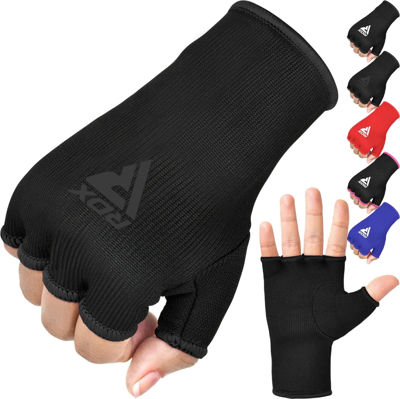 RDX Boxing Hand Wraps Inner Gloves Men Women, Half Finger Elasticated Bandages, Under Mitts Fist Protection, Muay Thai, Kickboxing, MMA, Martial Arts Speed Bag Punching Training