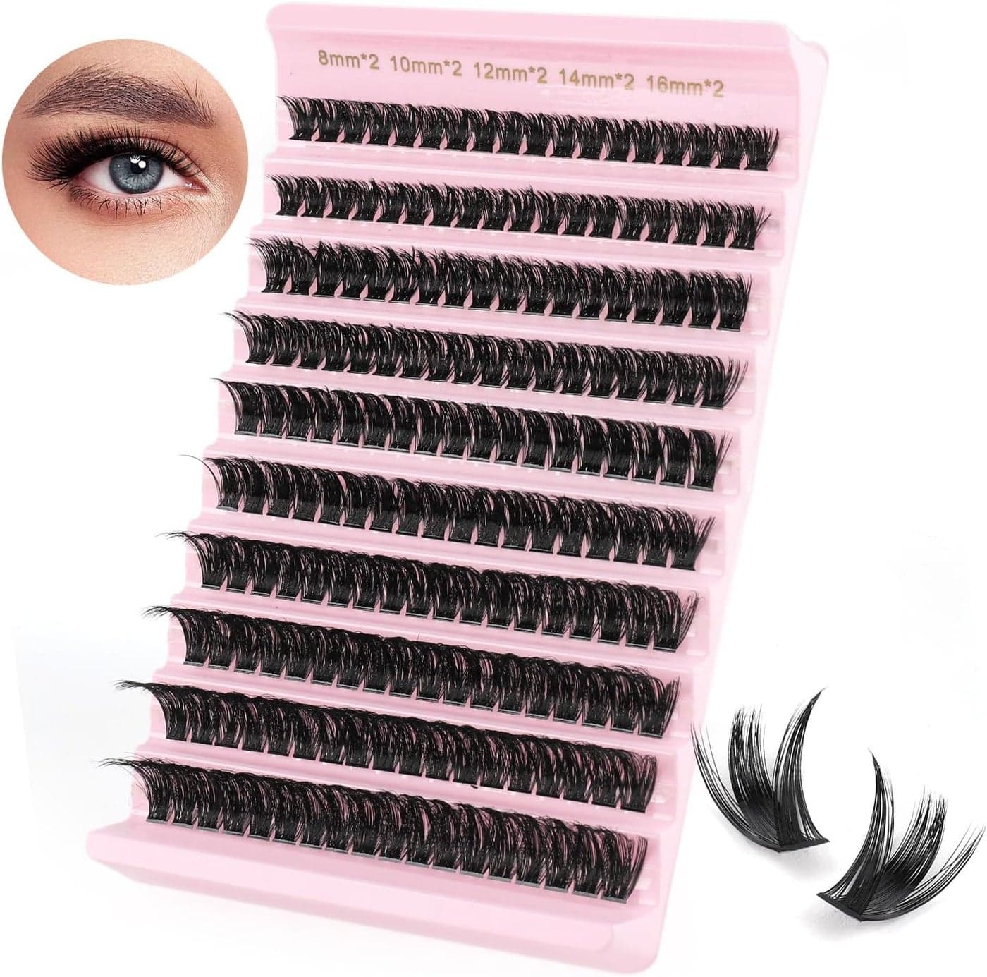 Sixstarhair Individual Lashes 80D DIY Eyelash Extensions Volume Cluster Lashes D Curl 816mm Clumpy Thicker Lashes Individual Cluster DIY at Home