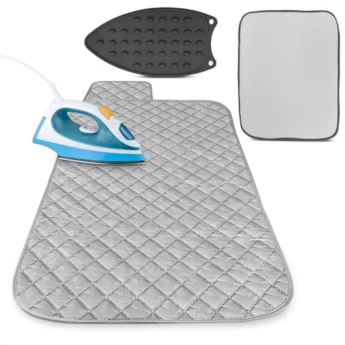 Portable Ironing Mat for Table Top – Foldable Ironing Pad for Table, Washer & Dryer (39.8" x 18.1") with 4-Layer Heat-Resistant Fabric & Magnetic Edges – Easy to Store & Use on Any Flat Surface