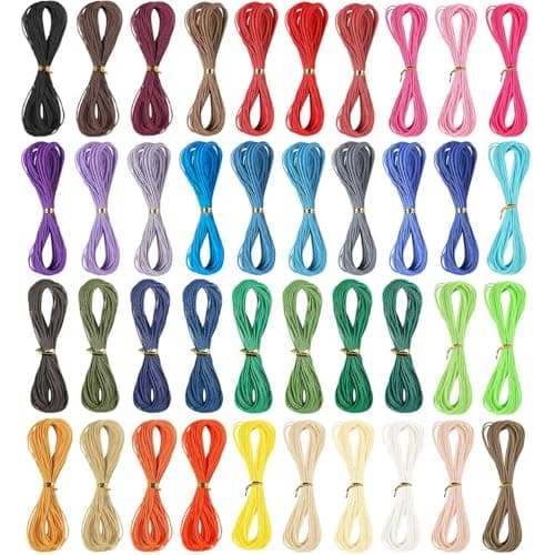 40 Colors Wax String for Bracelet Making Waxed Thread Cord Polyester Rope for Jewelry DIY Bracelets Necklace and Macrame