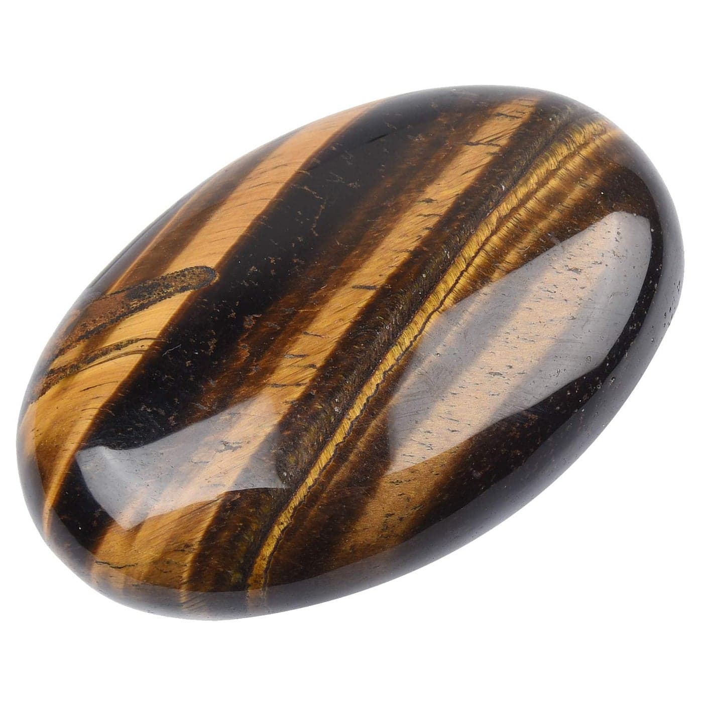 JuneAnn Natural Tigers Eye Palm Stones Healing Gemstone Therapy Worry Crystal Stones for Meditation Chakra Balancing Collection Oval Shape