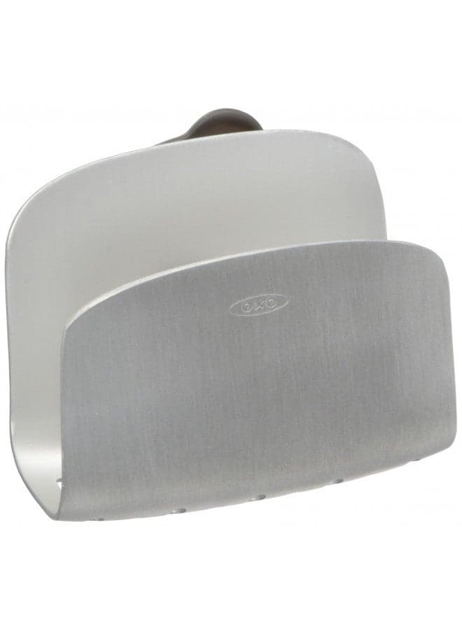OXO Rust-Proof Aluminum Suction Sponge Holder,Silver,3-inch, 6 ounces