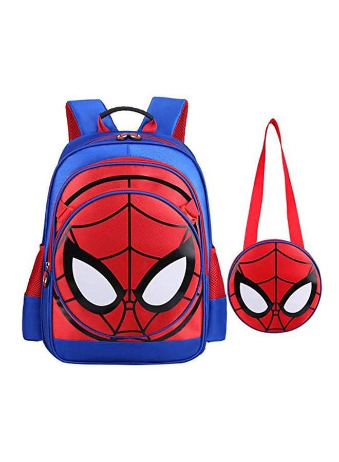 Spiderman Patterned Backpack And Shoulder Bag Set Blue/Red