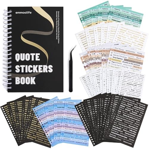 2500 Pcs Word Stickers for Journaling 50 Sheets Quote Sticker Gold Foil Art Scrapbook Supplies for Junk Journal Scrapbooking Supplies for Bullet Journal Craft Small Talk Stickers for DIY Gift Card