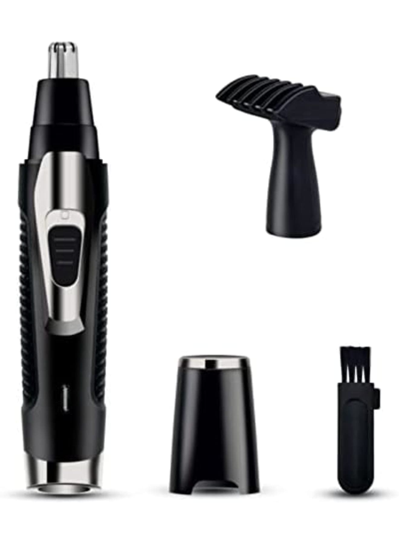 Nose Hair Trimmer and Ear Hair Trimmer, Professional Painless Eyebrow & Facial Hair Trimmer for Men Women, Battery-Operated Trimmer, Dual Edge Blades for Easy Cleansing (Black)