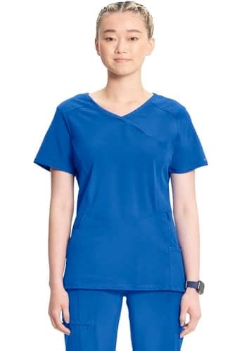 Infinity Cherokee Women Nurse Scrubs Top Mock Wrap 2625A, S, Royal