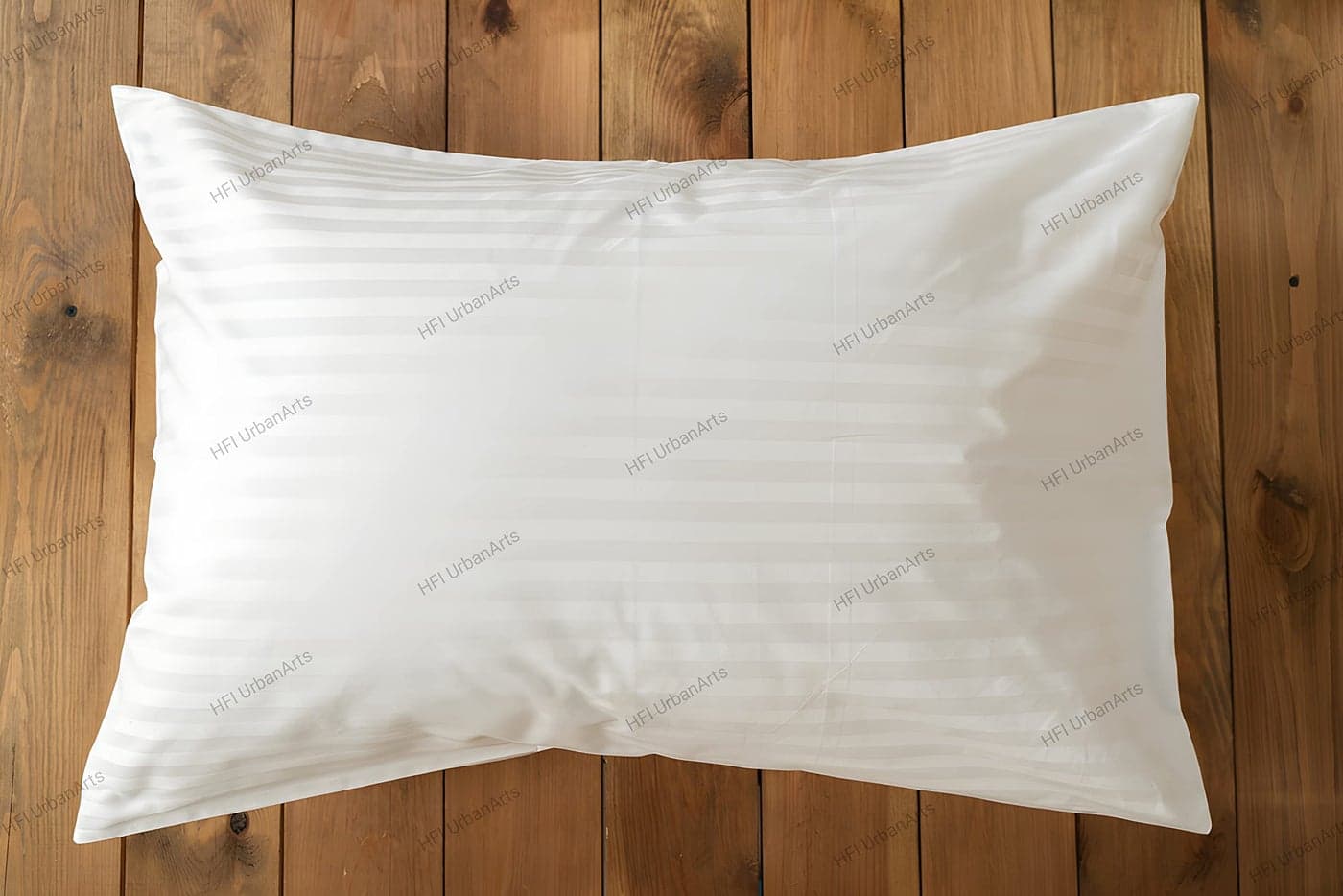 HFI Urban Arts Striped Fabric Luxury Cushion Fillers - Pack of 4 Pcs| 14 x 20 Inches| White | Conjugated Virgin Fiber Filling | Hotel Quality Linen