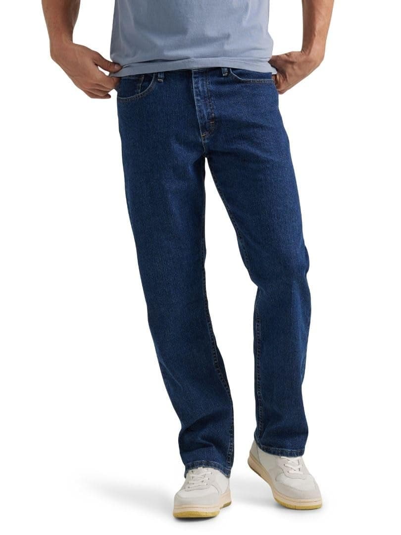 Authentics Comfort Flex Waist Relaxed Fit Jean, dark stonewash, 46W x 30L