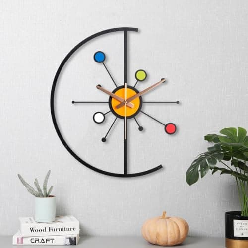 PRAMUKH FASHION Unique Latin Numeral Compass Metal Wall Clock,Extra Large Modern Silent Metal Wall Clock,Compass Home Decor and Wall Arts,Housewarming Gift (Style-38, 40 CM)
