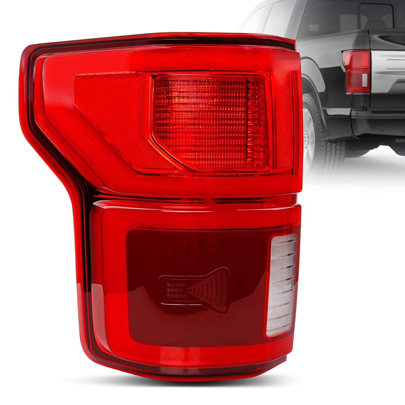 LED Tail Lights Compatible with Ford F150 2018 2019 2020 Driving Reverse Brake Turn Signal Lamp with Blind Spot Rear Left Driver Side LH Replace KL3Z13405B