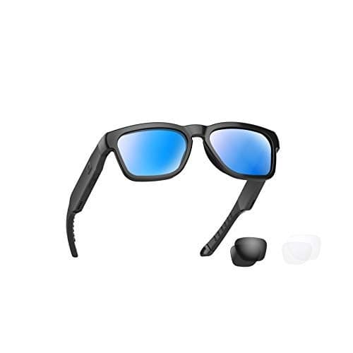 OhO Smart Glasses,Polarized Sunglasses with Bluetooth Speaker,Athletic/Outdoor UV Protection and Voice Control,Unisex(Mirror Blue Lens)