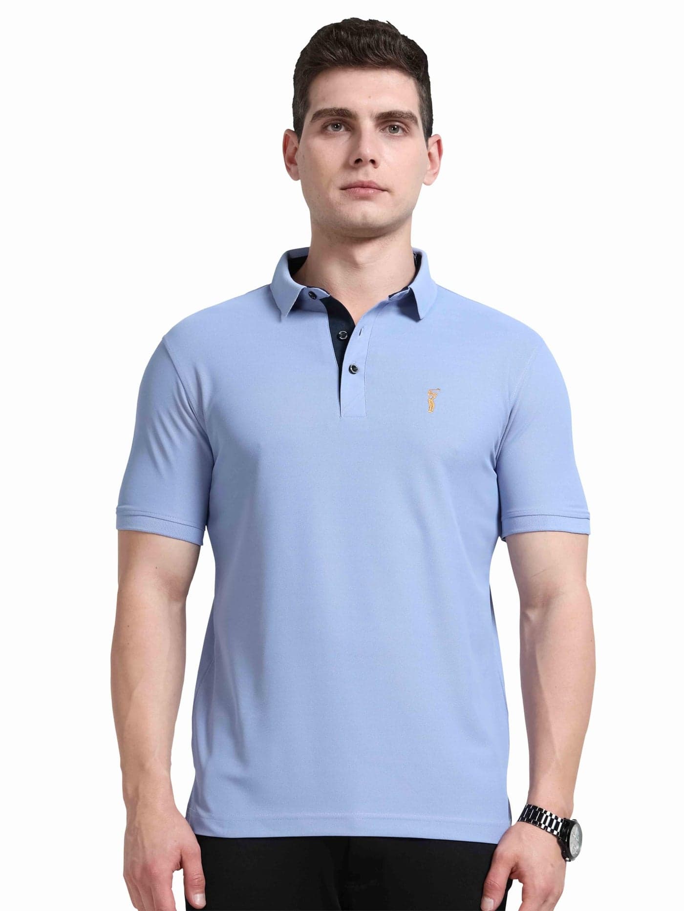 STELLERS Men's Solid Half Sleeve Polo T-Shirt | Regular Fit | Quick Dry | Breathable | Wrinkle Free | Stretchable | Sweat-Proof Light Purple