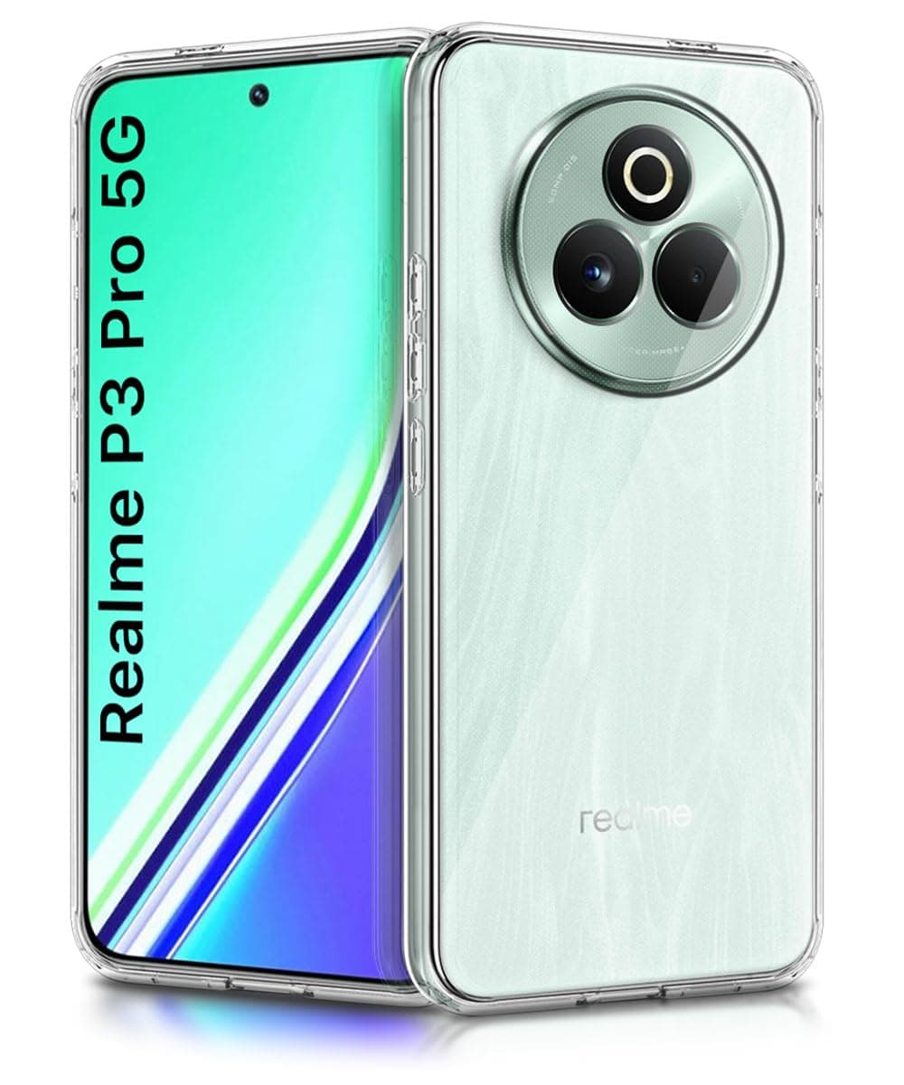 WOW IMAGINE Transparent Back Cover Case for Realme P3 Pro 5G | Raised Bumps for Full Device & Camera Protection Shockproof TPU Silicone Back Case Mobile Cover – Transparent