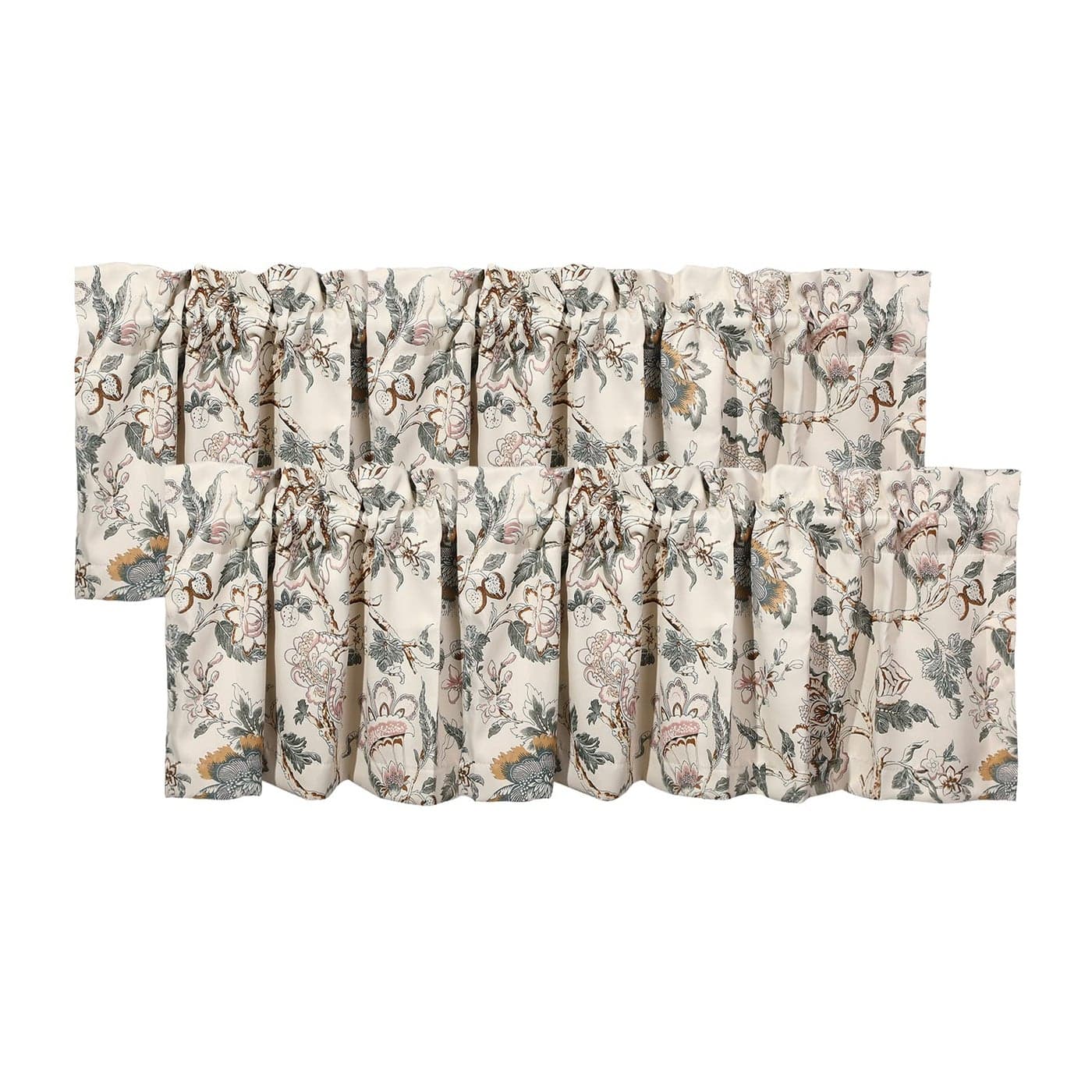 Athootita 2 Panels Curtain Valances for Windows52in x18in Blackout Window Treatment ValancesDecorative Valances with 19in Rod PocketsBrown Flower