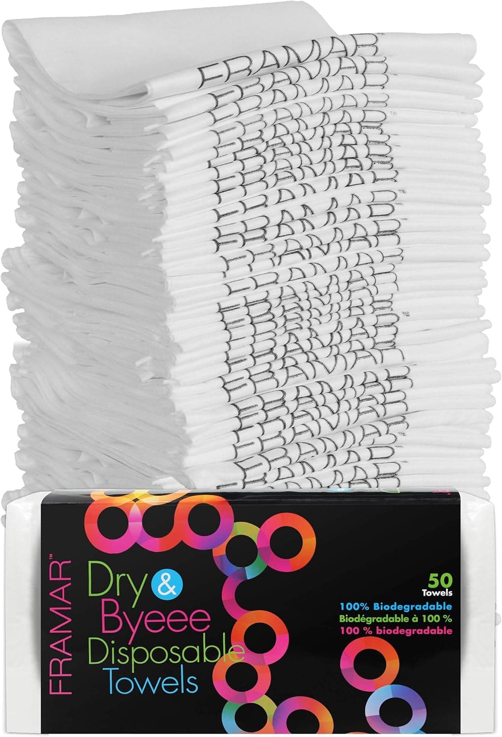 FRAMAR Disposable Towels for Salon Hair Towels for Women Salon Towels Bleach Safe White Spa Towels for Hair Drying Towel White Towels Bulk White Gym Towels Pack 50 Pack Disposable Towel