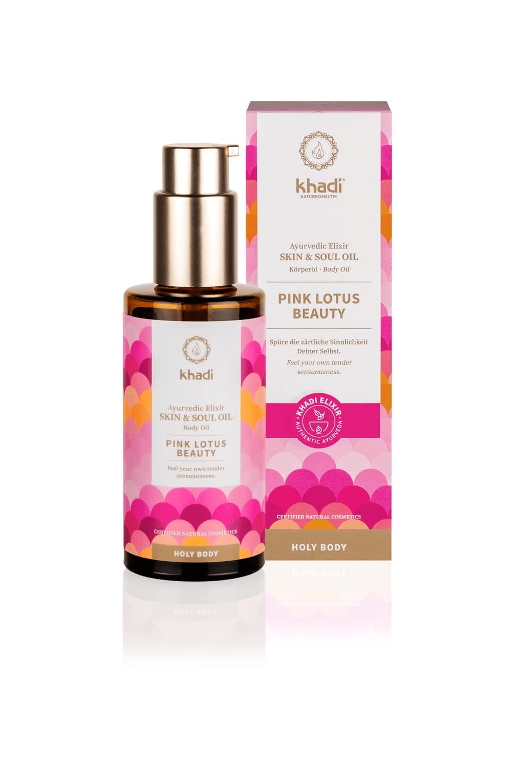 khadi PINK LOTUS BEAUTY Ayurvedic Elixir Skin Soul Body Oil 100 Natural Herbal Vegan Awakens the Senses Helps to promote Balance Moisturize Hydration of the Skin 338 oz