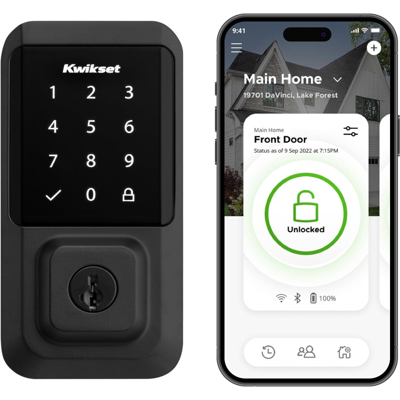 Kwikset Halo WiFi Smart Lock Keyless Entry Front Door Touchscreen Deadbolt Matte Black Finish Grade AAA Certified UL Listed Easy Install No Hub App Control Digital Remote Lock