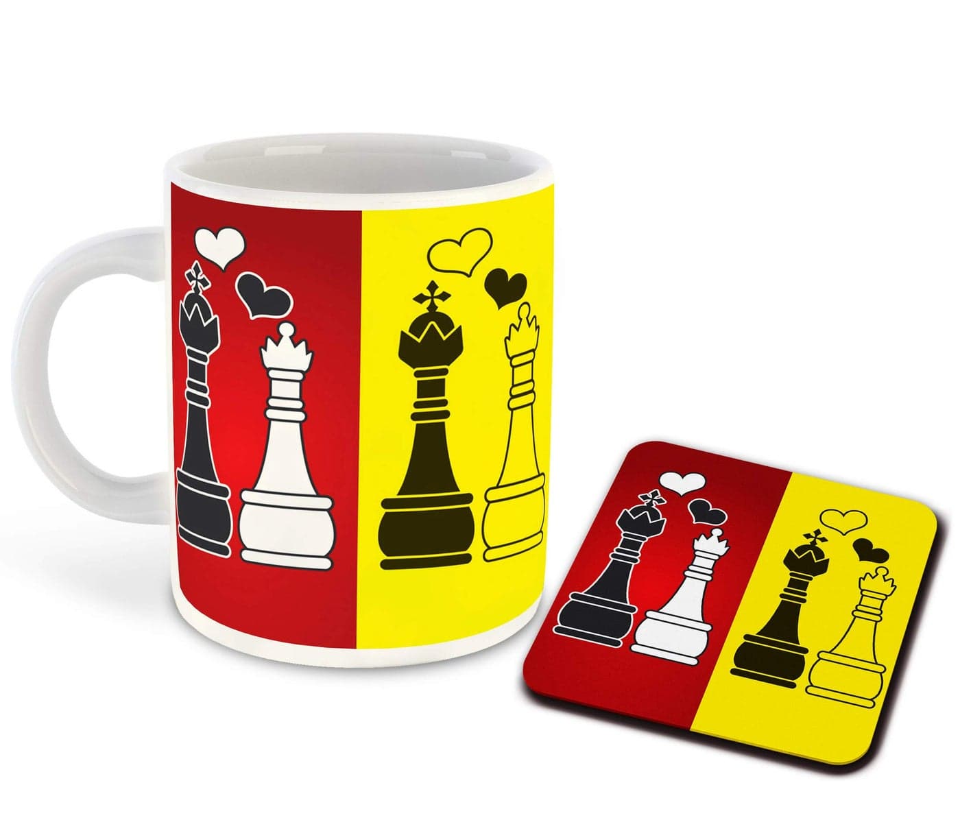 WHATS YOUR KICK - Chess Inspired Designer Printed White Ceramic Coffee |Tea |Milk Mug with Coaster (Gift | Game |Sports|Motivational Quotes |Hobby (Multi 13)
