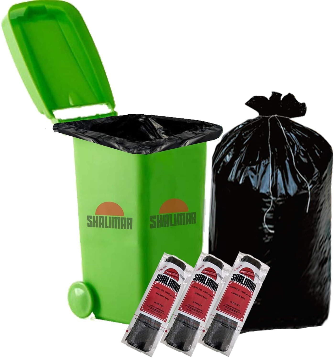 Shalimar Premium Garbage Bags Jumbo XL Size 42x48 Inches30 Bags Pack of 3 Rolls with 10 Bags Each Dustbin BagTrash Bag Black