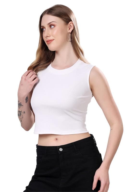London Hills Women Tops | Crop Top for Woman | Tank Tops for Woman | Sleeveless Tops' for Women Stylish | Halter Neck | Stretchable Crop Top | Ribbed Top'