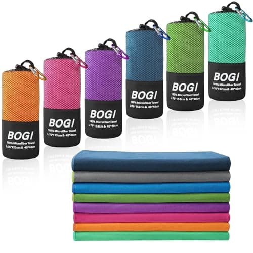 BOGI Microfiber Travel Sports Towel-Quick Dry Towel, Soft Lightweight Microfiber Camping Towel Absorbent Compact Travel Towel for Camping Gym Yoga Swimming Backpacking (L:60''x30''+16''x16''-Hpink)