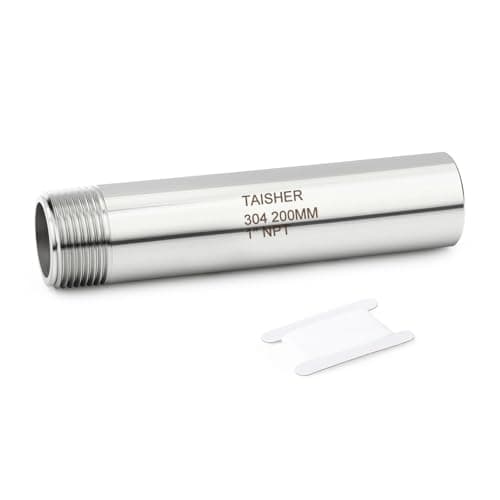 TAISHER 1PCS 304 Stainless Steel Pipe Fittings 1 NPT Male Threaded 8 Length Weld Nipple Cast Pipe