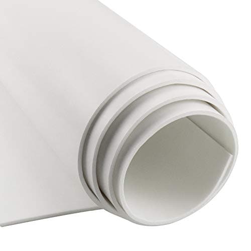 Storystore Foam Insulation Neoprene Sheets with Adhesive, 1/8'' Thick x 12'' W x 59'' L Multi-Function Soundproof Large Closed Cell Neoprene Rubber Roll, White