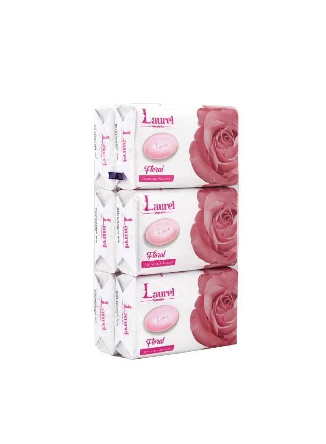 Laurel Temptation Beauty Body Floral Soap 6 x 120g – Gentle Cleansing, Nourishing & Moisturizing Bath Soap Bar with Elegant Floral & Musky Fragrance