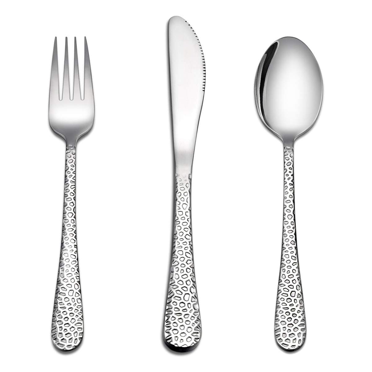 HaWare Kids Cutlery Sets 9 Piece Hammered Stainless Steel Children Flatware Silverware Small Toddler Utensil Includes 3 Knives 3 Forks 3 Spoons Mirror Finish Dishwasher Safe