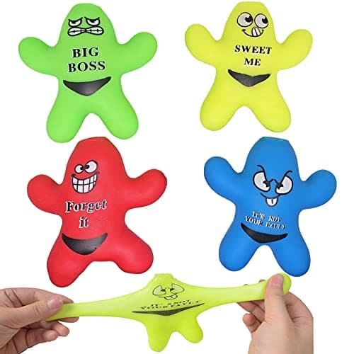 Decompress and Squeeze Dude Stretchy Gel ManFidget Toy Stress Anxiety Relief Sensory Toys for Kids and Adult 4pcs