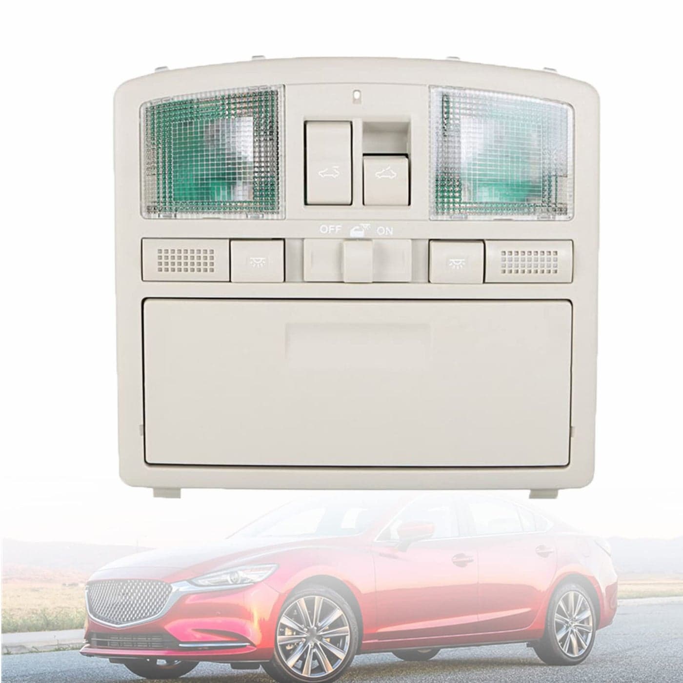 munirater Overhead Console Reading Light Console Replacement for 20092011 Mazda 6 Reading Light Beige GS4C69970D30 GS4C69970D75