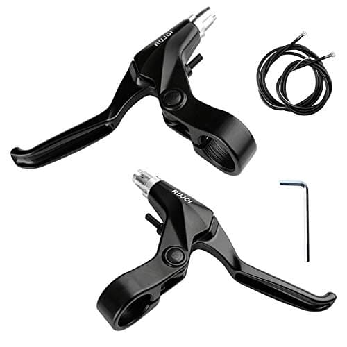 RUJOI Bike Brake Lever Set, 1 Pair Aluminum Alloy Levers with 2 Sets Brake Cable & Housing, Fits 22.2 mm (7/8") Handlebars, for MTB/Road/Folding Bikes.