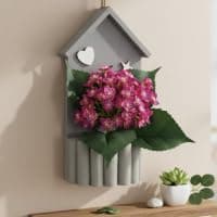 The Better Home Artificial Plants with Pot (26cm Pink Spring Flower, 63 Headed) | Artificial Plants for Decoration | Artificial Plant for Office, Room | Artificial Hanging Plants for Home Decor