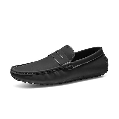Bruno Marc Men's Slip-on Penny Loafer Suede Driving Shoes,Size 9,Black,SBLS2334M